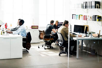 Business Team Busy Working Talking Concept