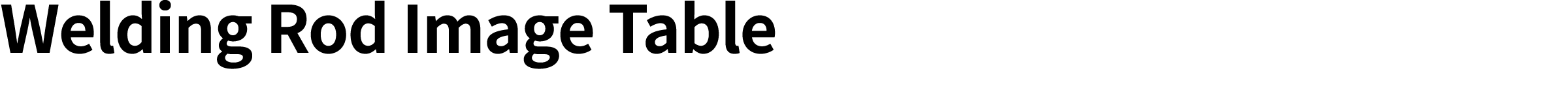 Welding Rod Image Table