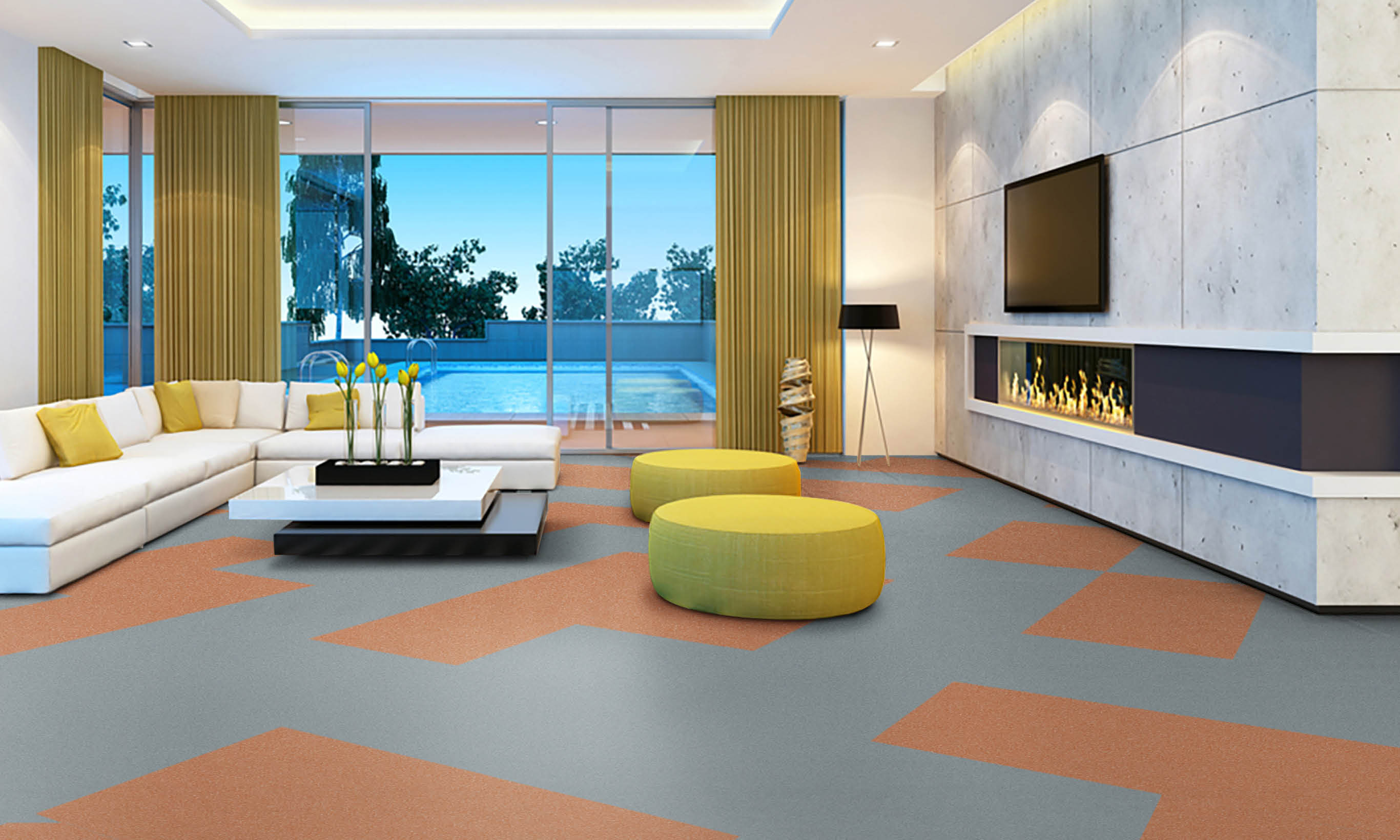 Contemporary villa living room 